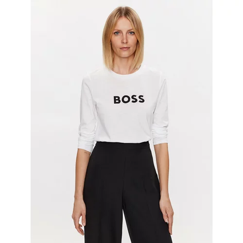 Boss Bluza Logo 50489592 Bela Regular Fit