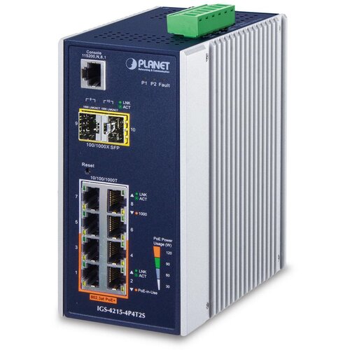 Planet IGS-4215-4P4T2S network switch Managed L2 /L4 Gigabit Ethernet (10 /100 /1000) Power over Ethernet (PoE) Blue, White Slike