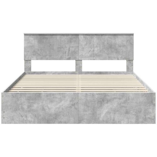  Okvir za krevet s ladicama Betonski sivi 160 x 200 cm - Beton siva 160 x 200 cm Slike