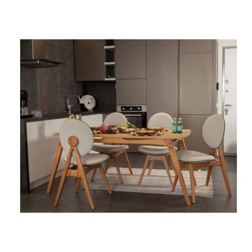 Hanah home Trpezarijski set Touch (4S), Hrast-bež Slike