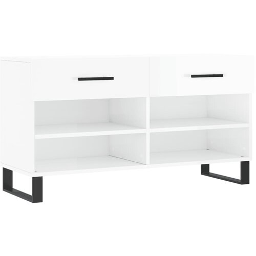 vidaXL Regal za čevlje visok sijaj bel 102x35x55 cm inženirski les, (20809493) Cene