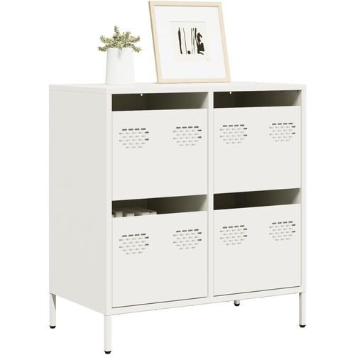 VidaXL Komoda bela 68x39x73,5 cm hladno valjano jeklo Slike