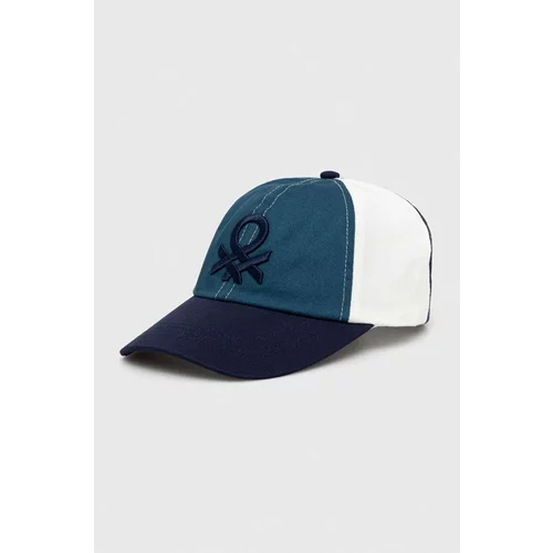 United Colors Of Benetton Bombažna bejzbolska kapa mornarsko modra barva