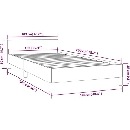 VidaXL okvir za krevet s uzglavljem crni 100x200 cm od tkanine Slike