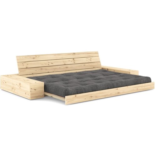 Karup Design Črna/antracitno siva raztegljiva sedežna garnitura iz rebrastega žameta 244 cm Base &amp;ndash; Slike
