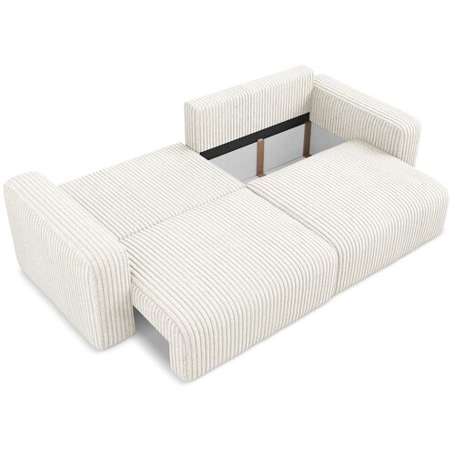 Makamii Krem sklopiva/s prostorom za odlaganje sofa od samta 252 cm Kona &amp;ndash; Slike