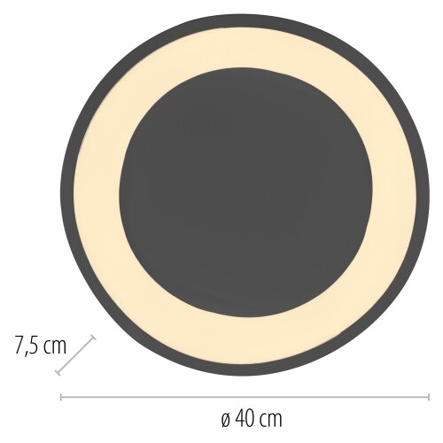 SCH&amp;Ouml;NER WOHNEN 14233-18 - LED prigu&amp;scaron;iva stropna svetiljka MONTA LED/21W/230V crna Slike
