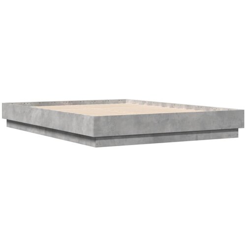 VidaXL Posteljni okvir betonsko siv 140x190 cm inženirski les, (21086363) Slike