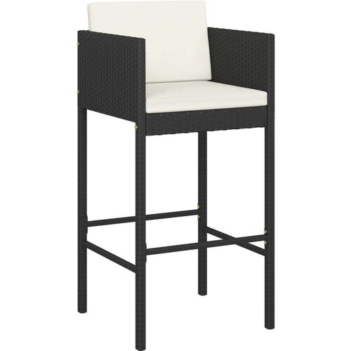 vidaXL 7-dijelni vrtni barski set od poliratana s jastucima crni Cijene