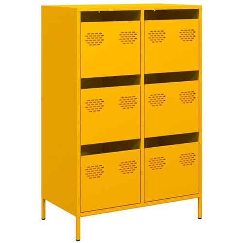 Maison Chic Visoka omara - Komoda - Predalnik gorčično rumena 68x39x101,5 cm jeklo, (21719310) Cene