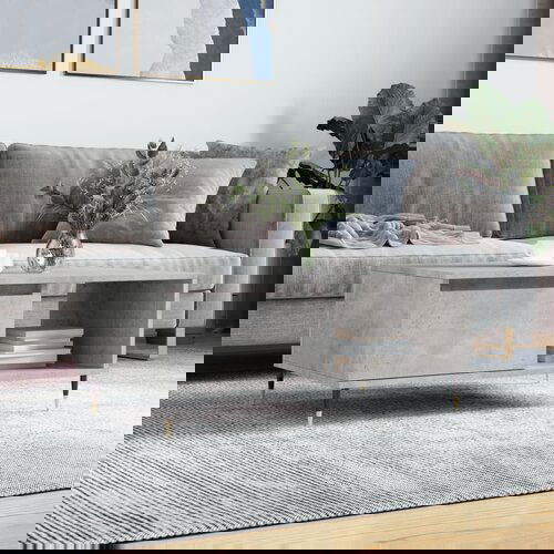 VidaXL Klubska mizica betonsko siva 90x50x36,5 cm inženirski les Slike