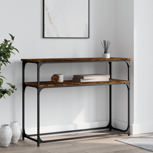 The Living Store Konzolna mizica dimljen hrast 100x35,5x75 cm inženirski les - Konzolna Mizica, (21574853) Cene