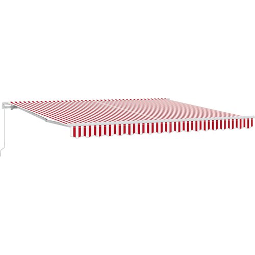 vidaXL ročna retraktibilna tenda rdeče in bele črte 400x350 cm Cene