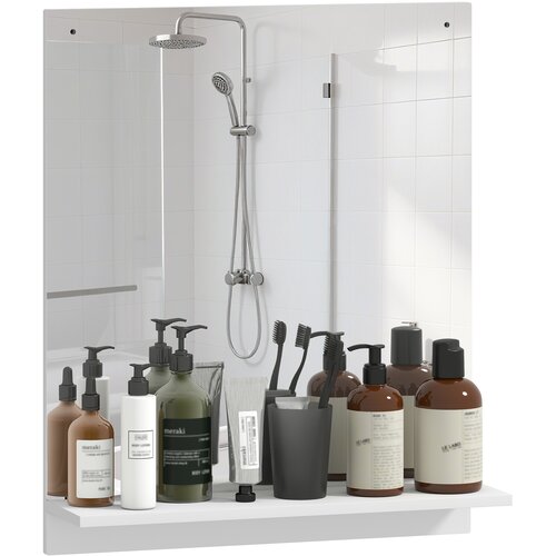 HOMCOM kopalni&amp;scaron;ko ogledalo akril, iverna plo&amp;scaron;ča 50D x 14&amp;Scaron; x 60V cm belo, (5000242280) Slike