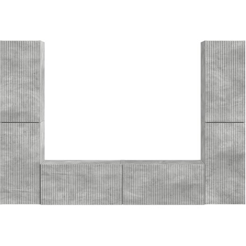  Set TV komoda 6 pcs Betonski sivi Konstruirano drvo Slike
