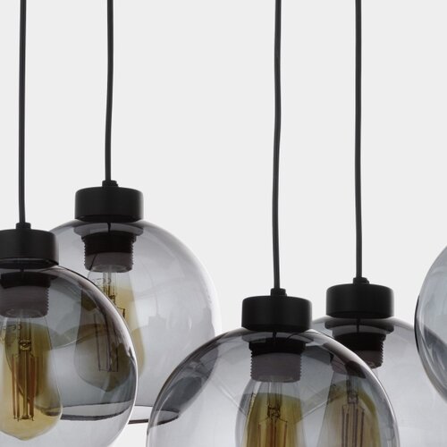  Luster na sajli CUBUS 8xE27/60W/230V crna Slike