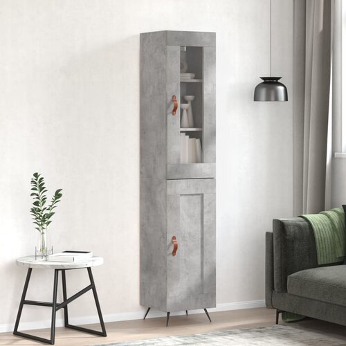 The Living Store Visoka omara betonsko siva 34,5x34x180 cm inženirski les - Visoka Omarica, (21657559) Cene
