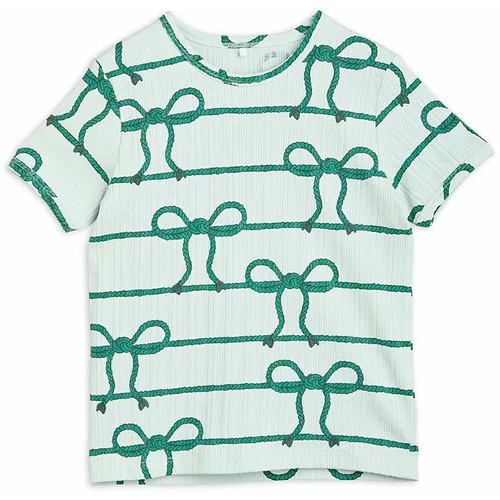 Mini Rodini Otroška kratka majica zelena barva