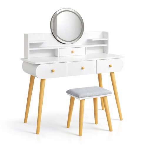MODUL Sto za &amp;scaron;minkanje Lumi Plus, Sa stolicom, Beli, ST-316 Slike