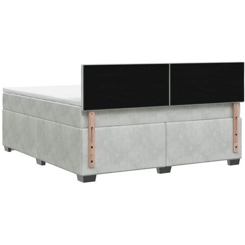  s box springom madracem i LED-om Svjetlosiva Bar&amp;scaron;un - Svjetlosiva 180 x 200 cm Pro&amp;scaron;iveno gumbima Slike