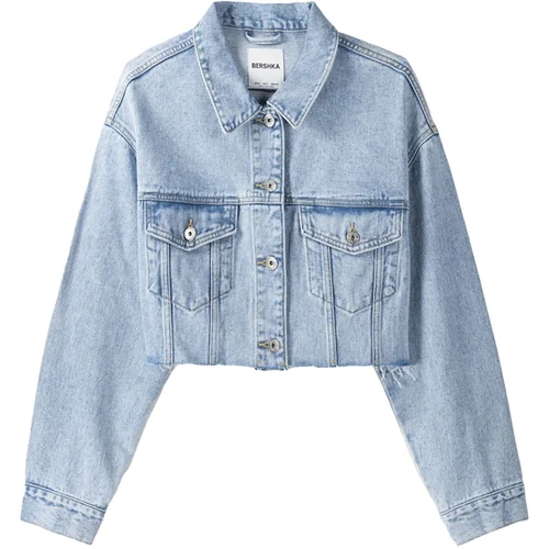 Bershka Prehodna jakna moder denim