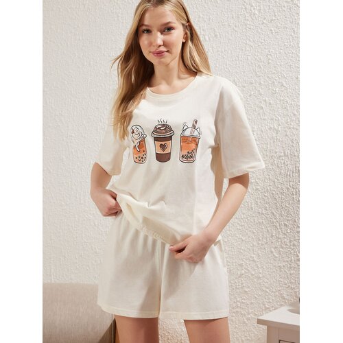 Trendyol Ženski set pidžame Thmss25Pt00247, Krem Cene