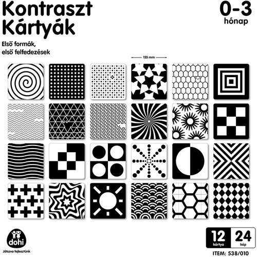 Mađarski proizvođač Kontrastne kartice za bebe od 0-3 mjeseca 12 komada Slike