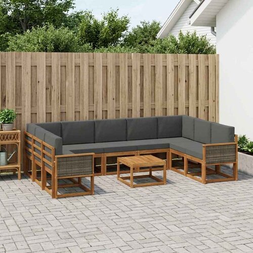  Set vanjskih sofa 10 kom. Prirodna i antracit Cijene