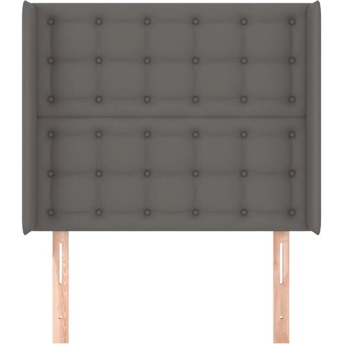  Uzglavlje s u&amp;scaron;ima sivo 93x16x118/128 cm od umjetne kože Slike