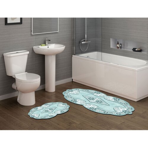 Hanah home set 2 prostirke za kupatilo Plavi Slike