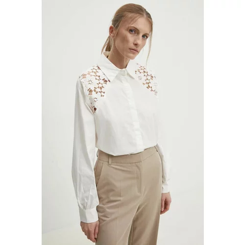 Answear Lab Pamučna košulja za žene, boja: bijela, regular, s klasičnim ovratnikom