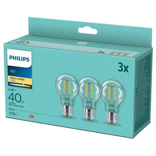 Philips komplet od 3 led sijalica vintage E27/4,3W/230V 2700K Slike