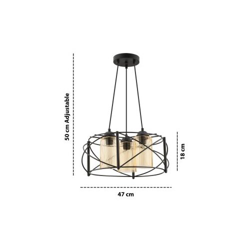 Opviq Luster Dratkruh Glass Black Yellow Slike