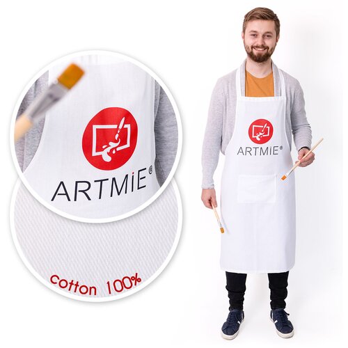  Pamučna kecelja ARTMIE - bela (radna odeća za umetnike ) Cene