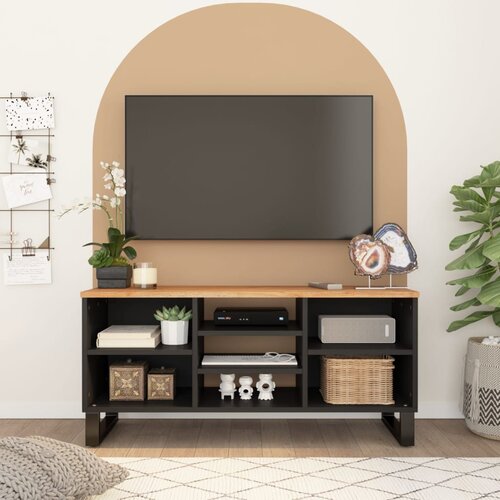 VidaXL TV omarica 100x33x46 cm trden akacijev les in inženirski les Slike