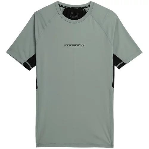 4f Funkcionalna majica srebrno-siva / črna