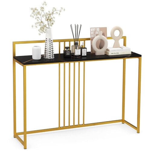 Costway Ozka konzola iz imitacije marmorja Konzolna mizica 120 x 32 x 89 cm, (5000296173) Slike