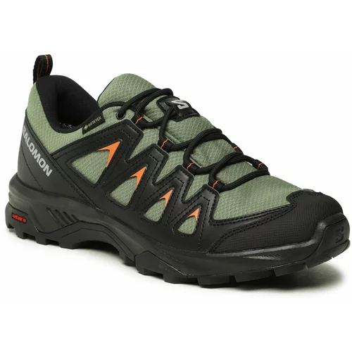 Salomon Trekking čevlji X Braze GORE-TEX L47180600 Deep Lichen Green/Black/Marmalade