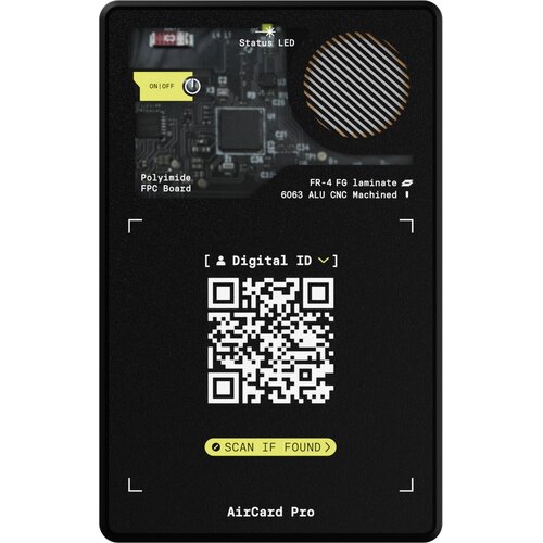 ROLLINGSQUARE Rolling Square AirCard Pro BT Tracker for Apple Black Slike