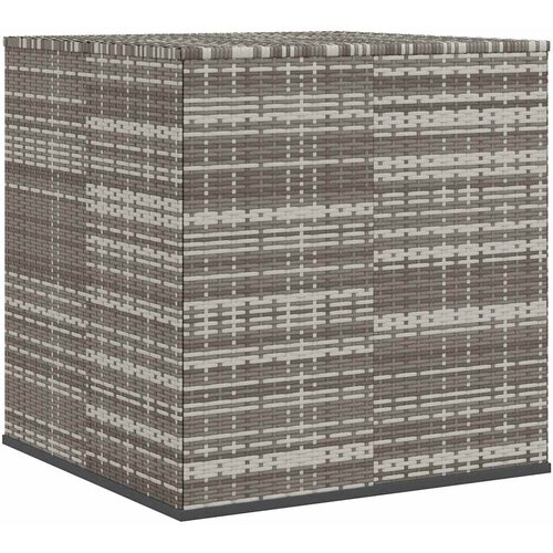  Kutija za vrtne jastuke od PE ratana 100 x 97,5 x 104 cm siva Slike