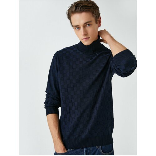 Koton Knitwear Turtleneck Sweater Long Sleeve Check Slike