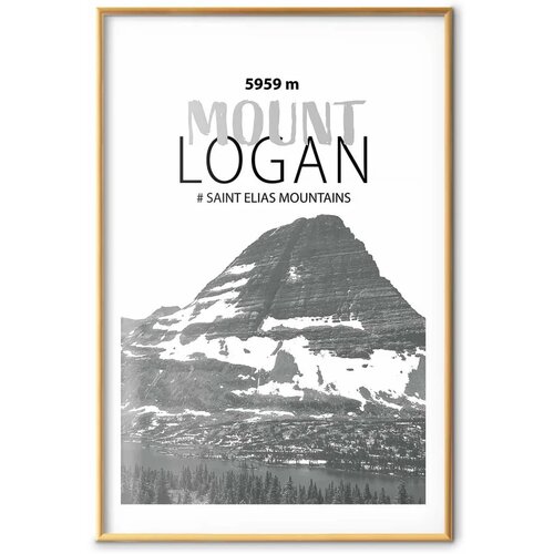  Plakat - The majestic Mount Logan mountain peak  crown of mountains  mountain landscape 60x90 Zlatni okvir s margom Cijene