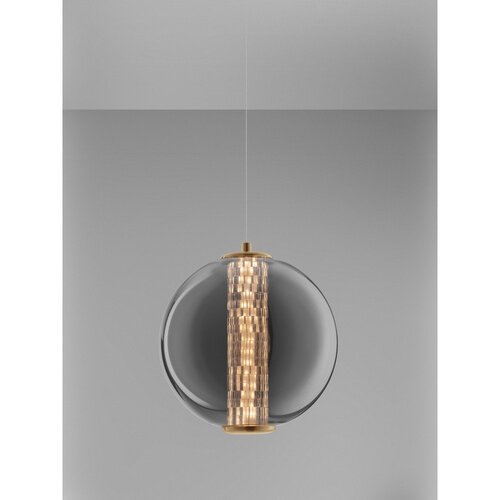 Nova Luce Siva kovinska LED viseča svetilka s steklenim senčilom &amp;oslash; 22 cm Navi &amp;ndash; Slike
