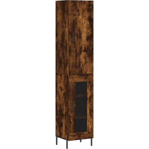 Maison Chic Visoka omara - Komoda - Predalnik dimljeni hrast 34,5x34x180 cm inženirski les, (21721593) Cene