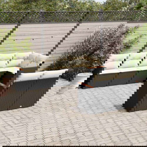  7-dijelni set vrtnih sofa od poliratana s jastucima crni Cijene