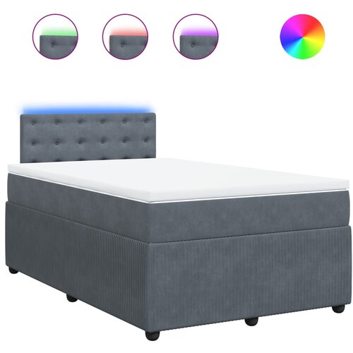 Maison Chic Box spring postelja - Vzmetna postelja z vzmetnico temno siv 120x190 cm žamet SL23295, (21891548) Cene