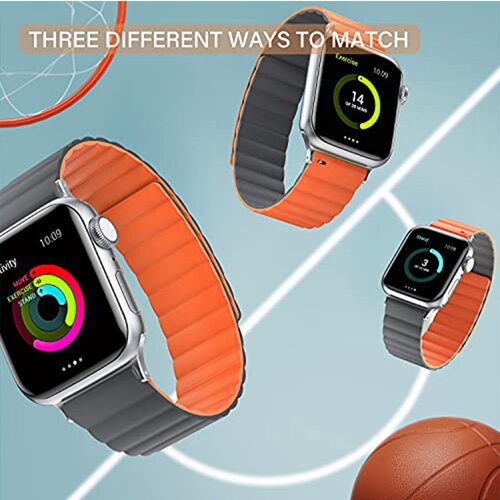  Silikonska narukvica za Apple Watch sa magnetom sivo narandžasto 38/ 40/ 41 mm Cene