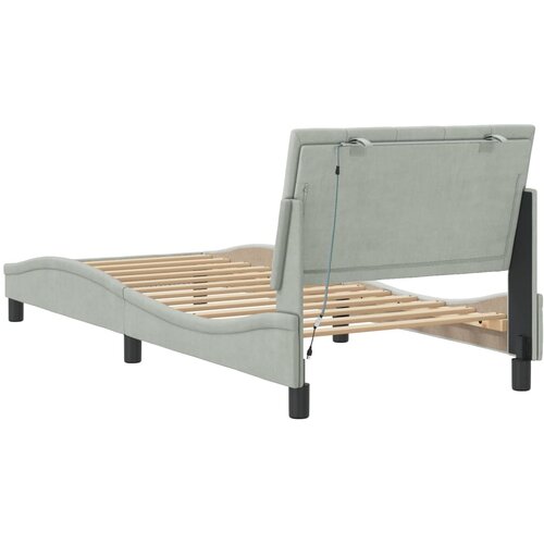  Okvir kreveta s LED-om bez madraca Hanko svjetlosivi 90x190 cm bar&amp;scaron;unasti Slike