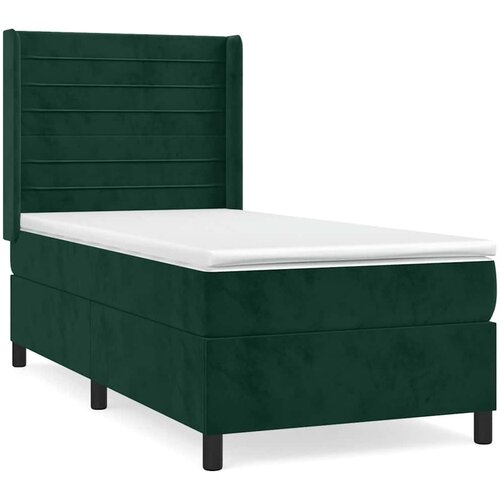 Box spring krevet s madracem tamnozeleni 80 x 200 cm bar&amp;scaron;unasti Slike