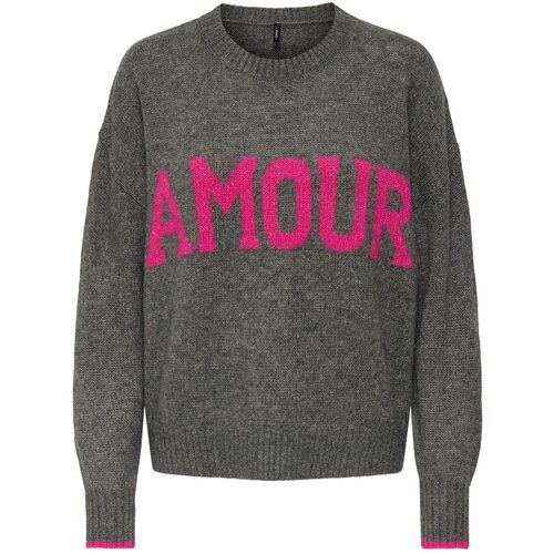 Only Pulover &amp;#039;ONLNEW AMOUR&amp;#039; siva melange / fuksija Slike